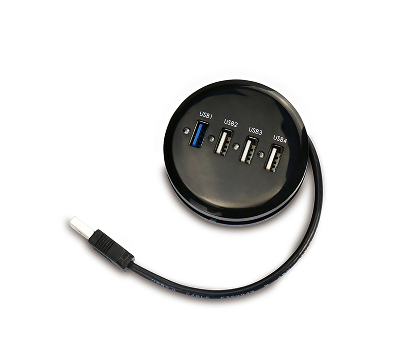 H349S Round USB Hub - 1 Port USB 3.0 + 3 Ports USB 2.0