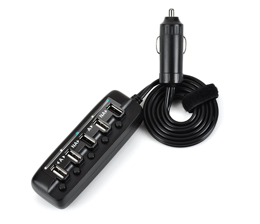 PA580 Car Charger with 5 Ports USB Hub