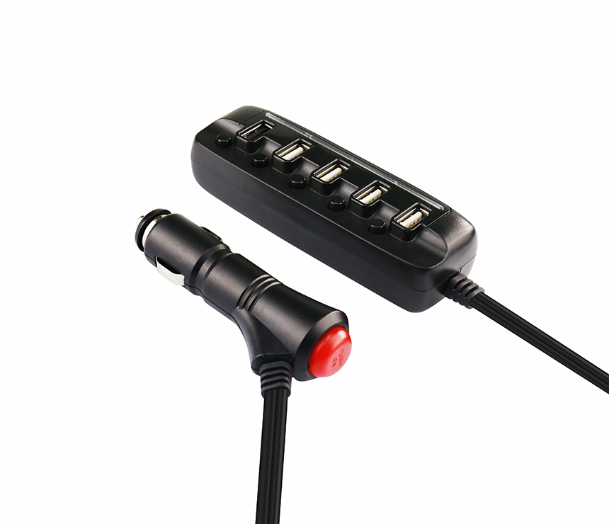 QCF584 QC 3.0 Car Charger with 4 Normal USB Port