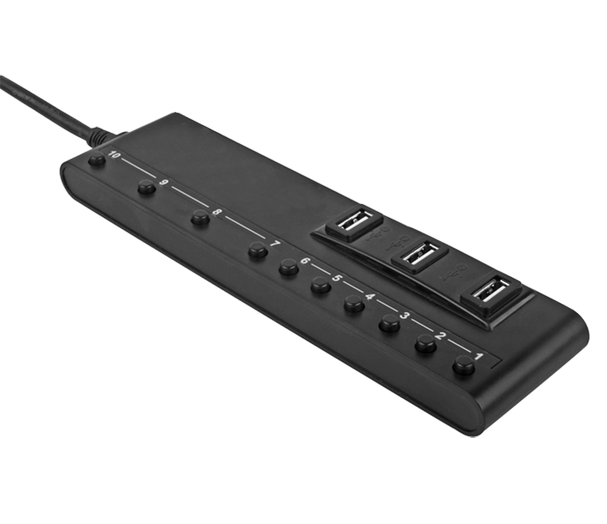 H358 USB 3.0 4 Ports + USB 2.0 6 Ports Hub with Switch